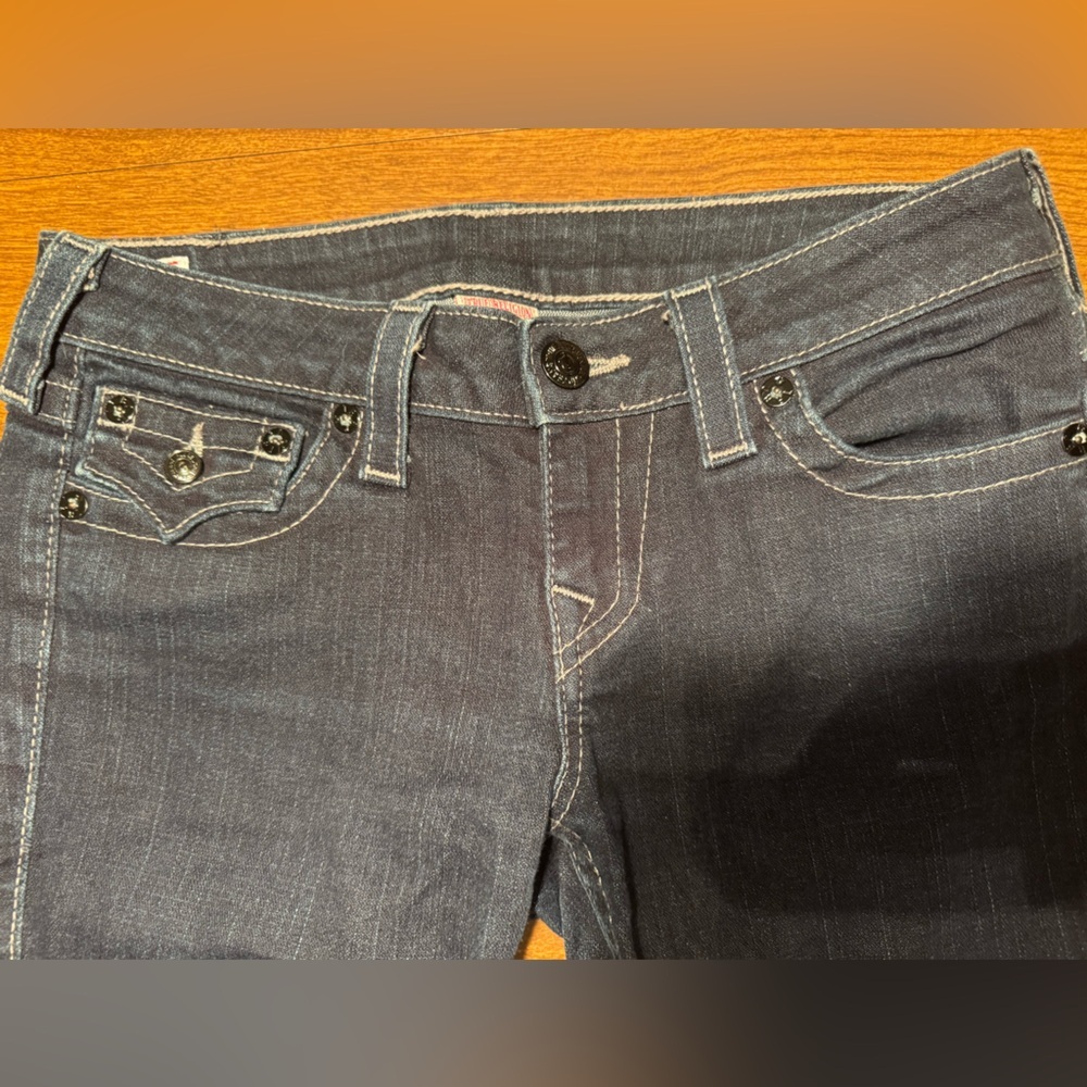 True Religion Women's Dark Blue Straight Leg Jeans